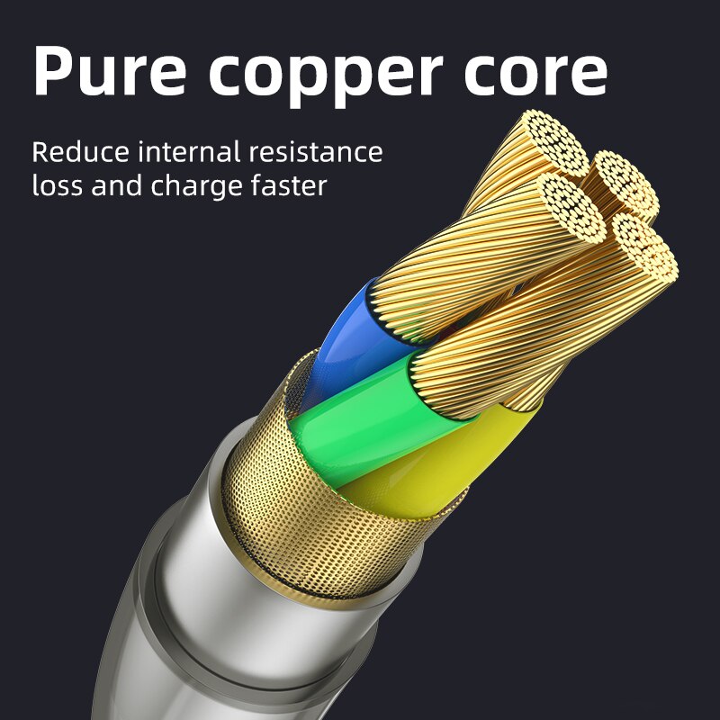 3 in 1 Fast Charging Glowing LED Light Cable | Micro USB Type C Cable