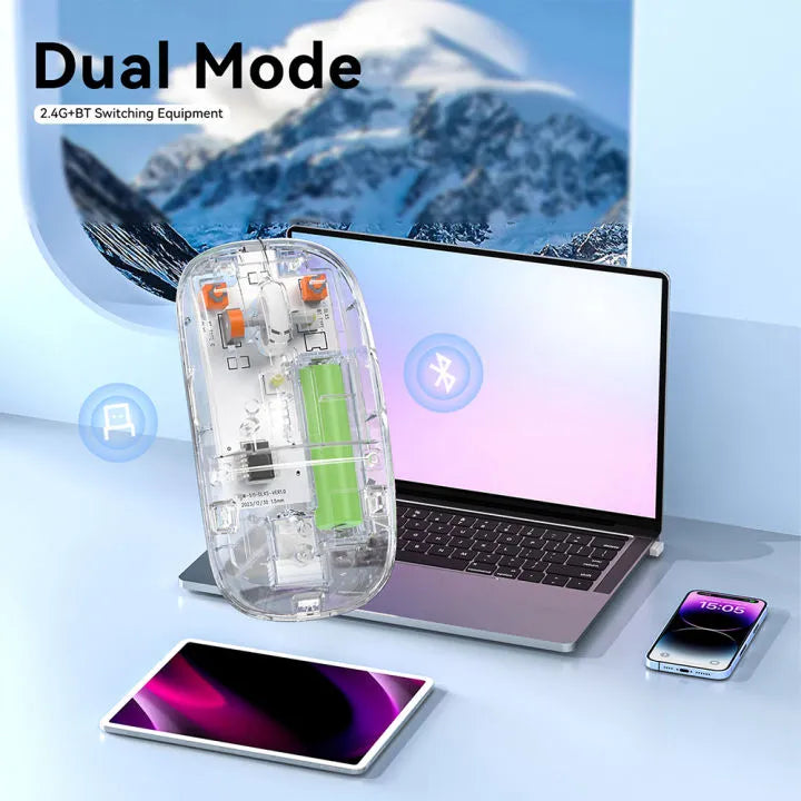 Transparent Dual-Mode Rechargeable Wireless Mouse