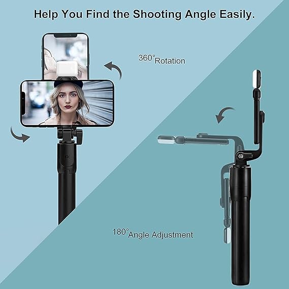 Raptas R1S 3-in-1 Tripod / Selfie Stick with LED Light & Bluetooth Remote